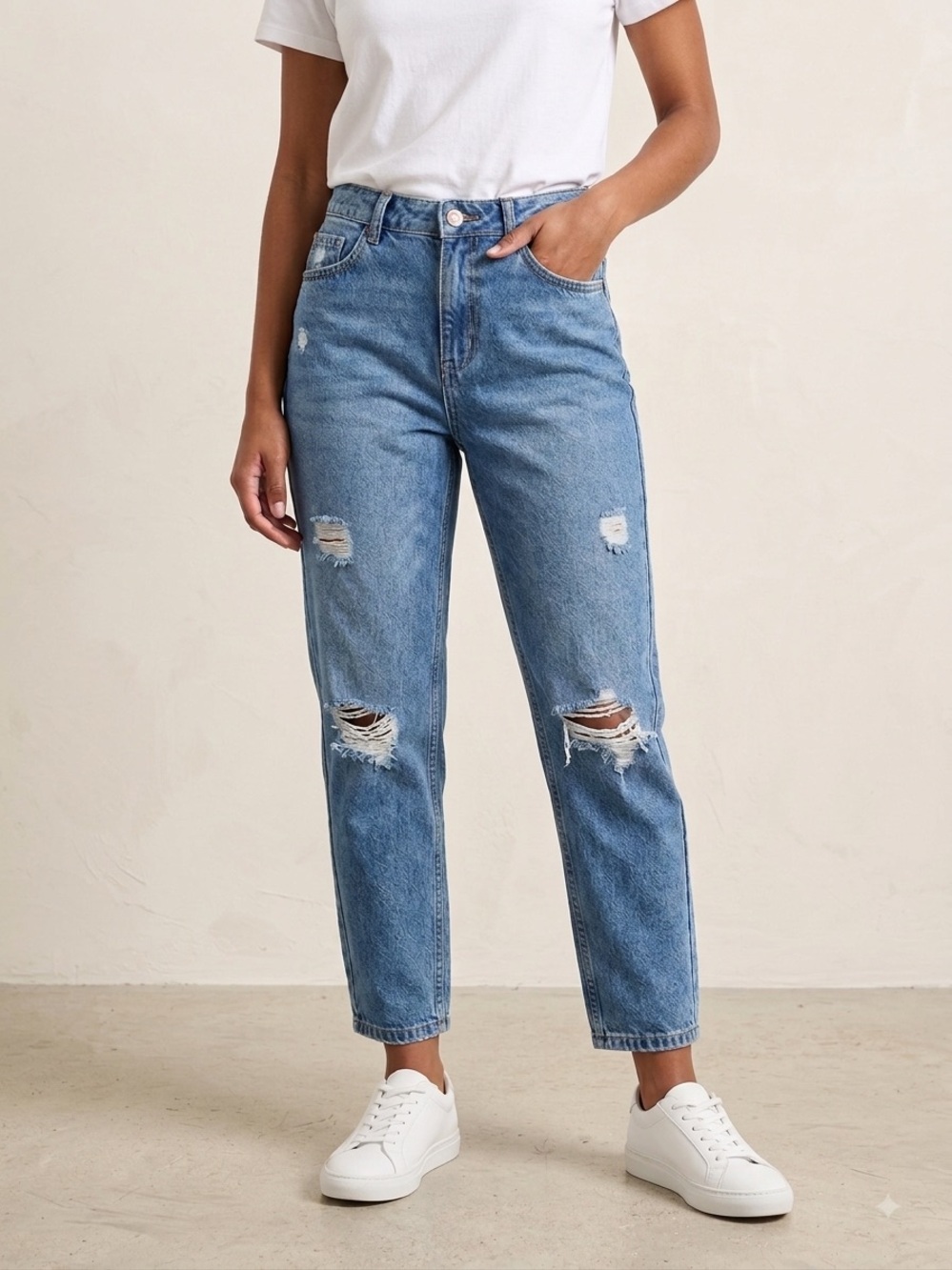 Squeeze Distressed Light Blue Boyfriend Jeans